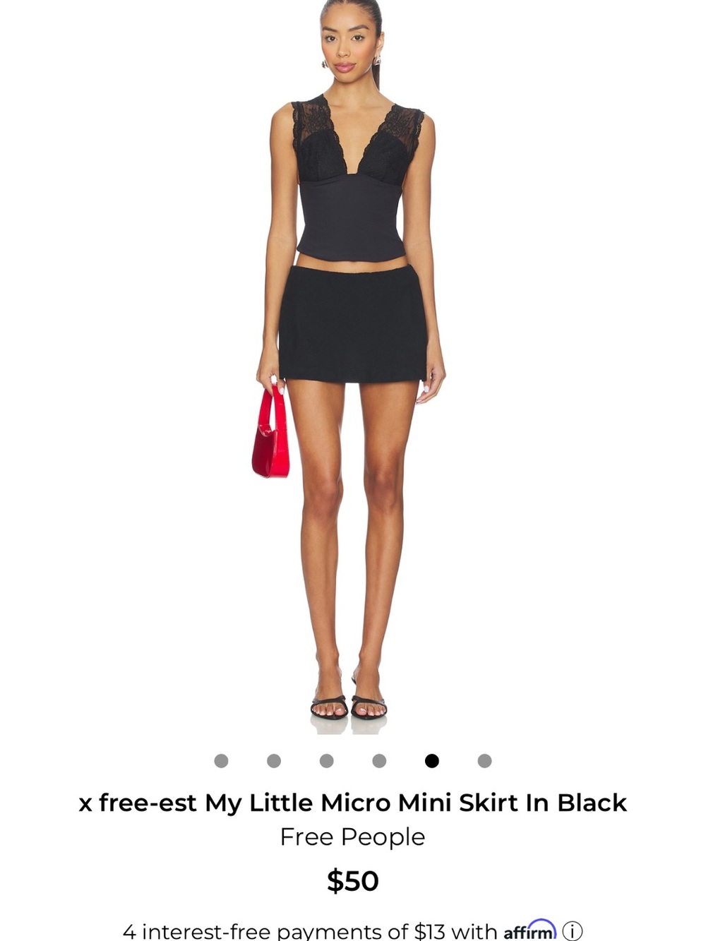 Free People Black Micro Mini Skirt with Clean Hem